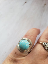 Load image into Gallery viewer, Vintage Taxco Mexico Sterling Silver 925 and Larimar Ring, estate silver, vintage silver jewelry, boho, estate silver ring, 1950s