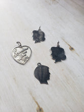 Load image into Gallery viewer, Vintage Sterling Silver 925 Silhouette Charms, Girl Profile, Boy Profile, Grandma We Love You Charm, Gift From Grandchildren